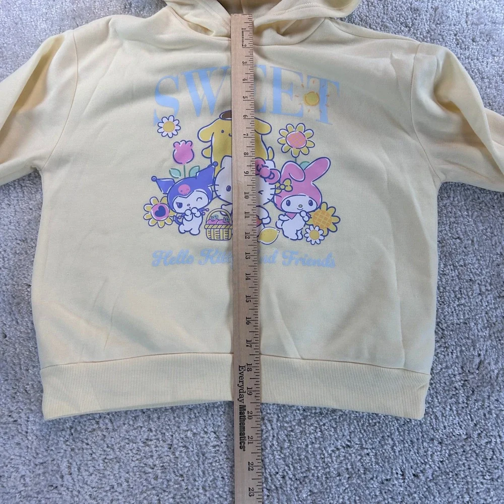 Sanrio Hello Kitty and Friends Sweet Yellow Graphic Hoodie Girls XL 14 NWT